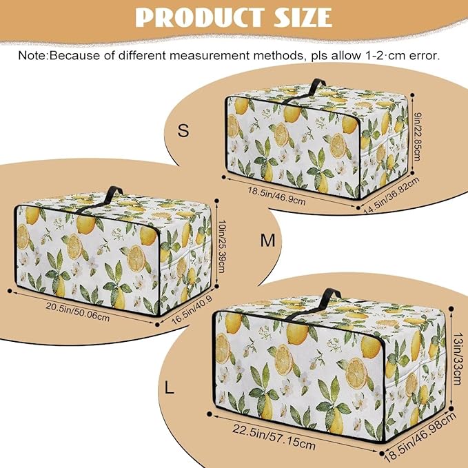 Vintage Lemon Toaster Oven Cover Heavy Duty Heat-resistant Waterproof Dust-Proof Protective Case with Side Pockets for Bake Air Fry Toaster Oven