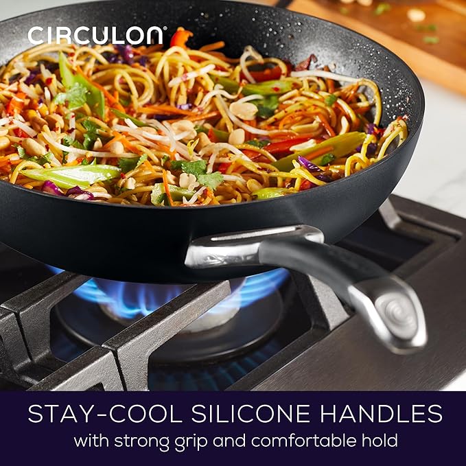 Circulon Symmetry Hard Anodized Nonstick Cookware Pots and Pans Set 11-Piece Black