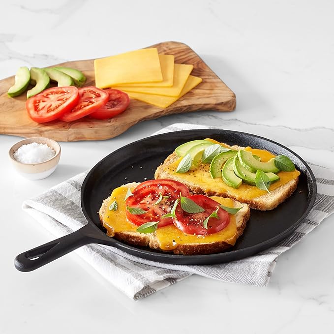 Amazon Basics Pre-Seasoned Cast Iron 5-Piece Cookware Set Oven Safe Cooks Evenly 14.17 x 12.2 x 10.63 in Black