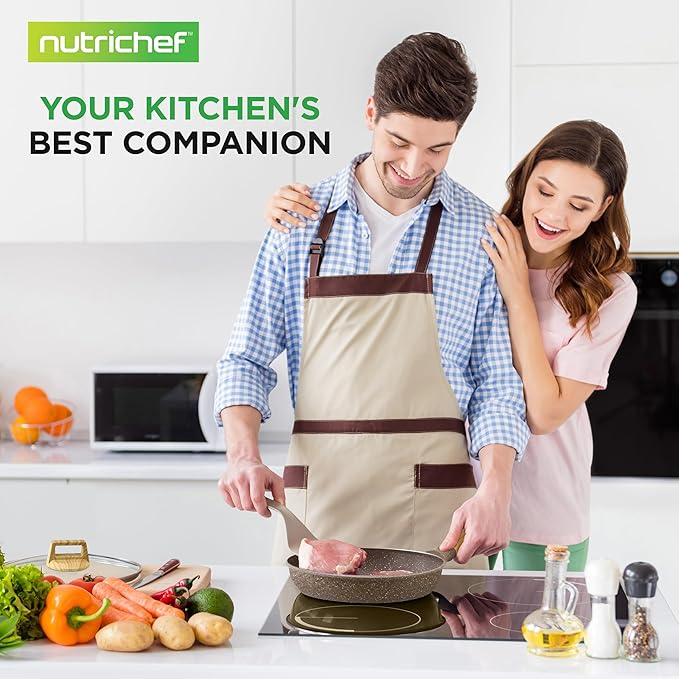 NutriChef 22‑Piece Non‑Stick Ceramic Pots and Pans Set – For All Cooktops Including Induction – PTFE &amp PFAS Free Includes Bakeware &amp Utensils