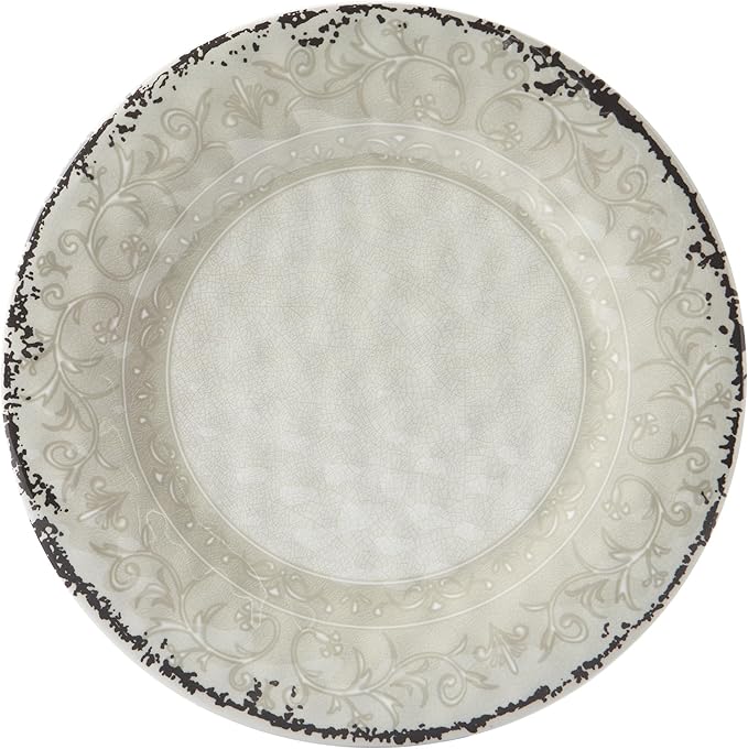 Melamine Dinnerware Sets Service for 4. Unbreakable Dishes. Scratch Resistant Melamine Ware. Plates and Bowls. Dishwasher Safe Platos De Melamina Baroque Design. Beautifully Packaged Gift Box