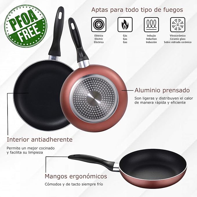Renberg Set 3pc pans (162024cm) pressed aluminum suitable for induction Paradise
