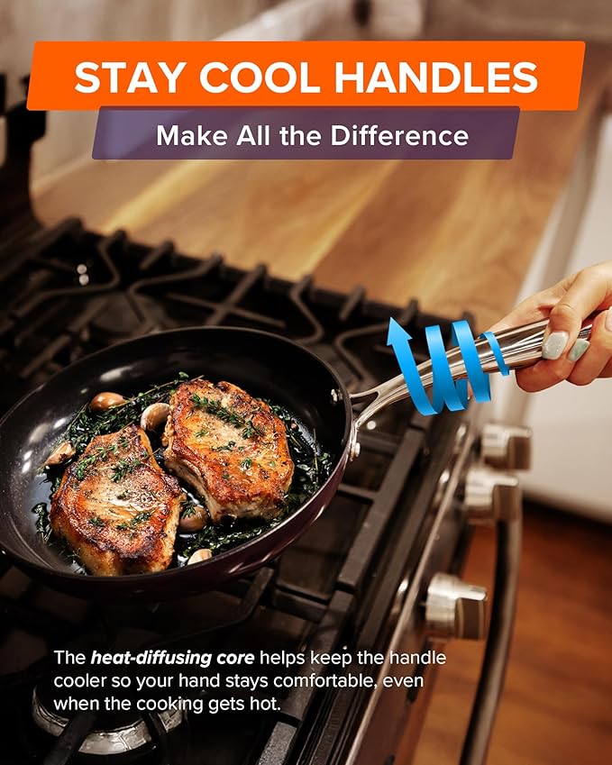 Nuwave Lux 13-Piece Premium Cookware Collection Next-Generation G11 Duralon Blue Ceramic Nonstick Ultra Durable PFAS-Free Lightweight &amp Works on All Cooktops