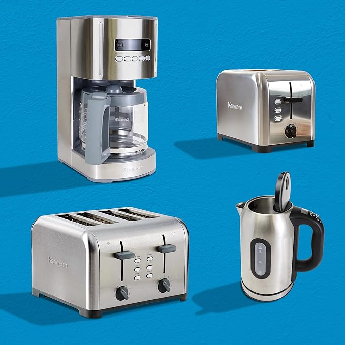 Koolatron Kenmore Elite Drip Coffee Maker - 12-Cup Programmable Coffee Machine With Glass Pot Pause and Pour Auto Shut-Off Large Water Reservoir Reusable Filter Dishwasher Safe Carafe
