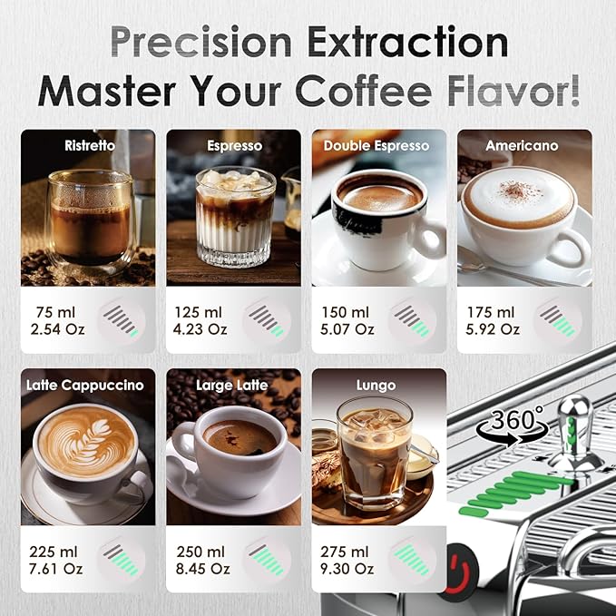 20-Bar Espresso Machine &amp Coffee Machine – Compatible with Nespresso Keurig K Cup – Hot &amp Cold Brew Milk Frother Stainless Steel – 10 oz Espresso Cup - Latte Machine &amp Cappuccino Machin