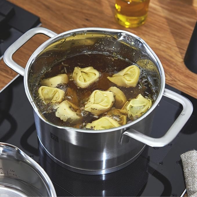 ZWILLING TrueFlow 4-Piece Saucepan Set with Pouring Function Induction Safe Stainless Steel Silver