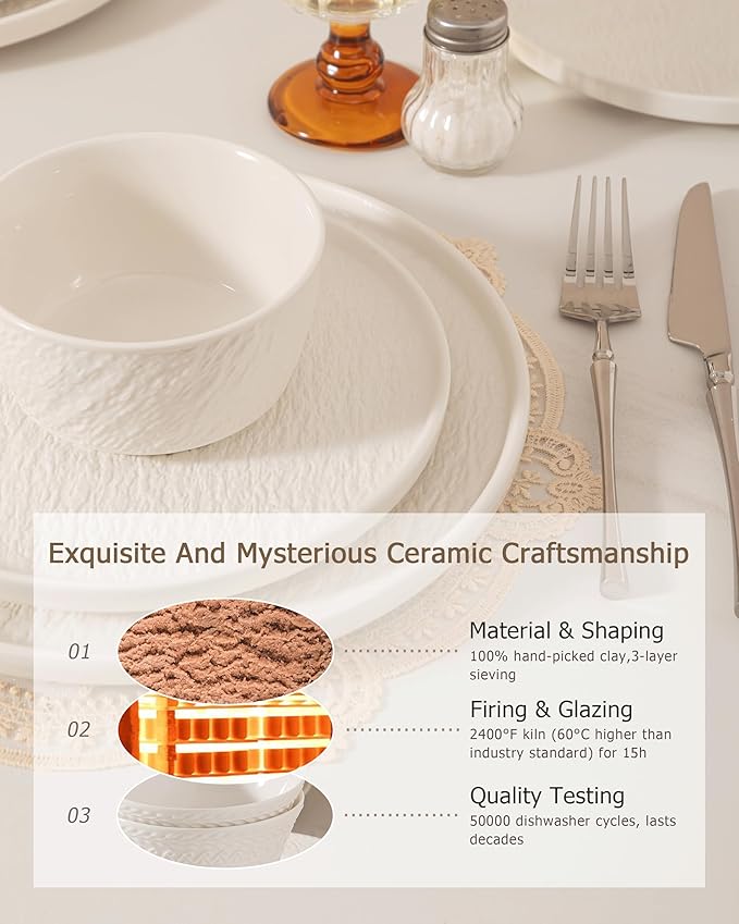 Dinnerware sets plates and bowls sets modern platesCeramic Dinnerware Sets12 Pieces Porcelain Lightweight PlatesScratch Resistant Dish Set (style - 9 4 - Set (12pcs))