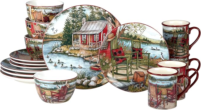 Certified International Lake Retreat 16 pc Dinnerware Set Service for 4