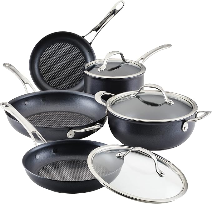 Anolon X Cookware/Pots and Pans Set 8 Piece Dark Gray