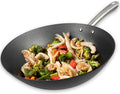 Cuisiland 12 Honeycomb Classic Cast Iron Wok – Non-Stick Wok Stainless Steel Long Handles Oven Safe Cookware Classic Cast Iron Heat Retention Less Oil Cooking