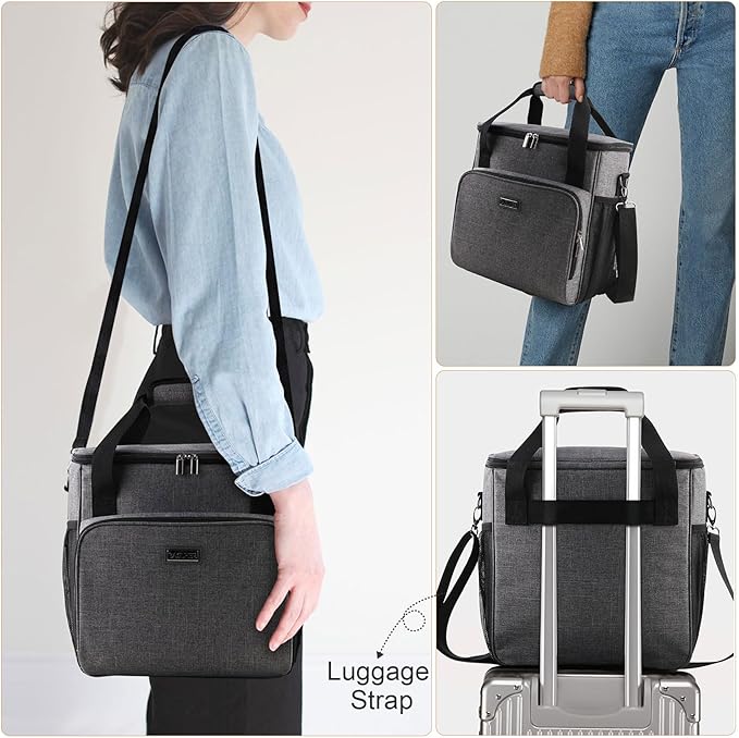 BAGLHER Coffee Maker Travel Bag Compatible with Keurig K-Slim Keurig K-Supreme or Other Accessories Portable Coffee Maker Case with Shoulder Strap for Travel Grey