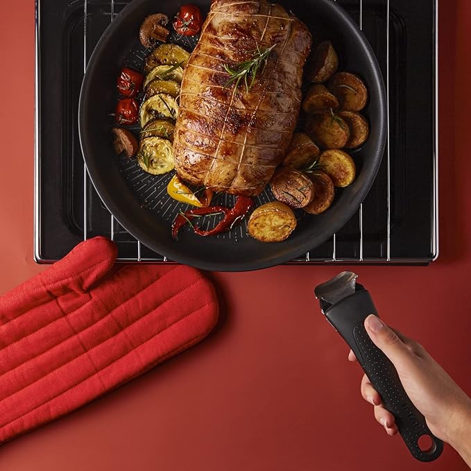 Tefal Ingenio Unlimited On 13 Piece Set Pots &amp Pans Set Stackable Easy Cleaning Non-Stick Coating Heat Indicator Induction Black L3959243