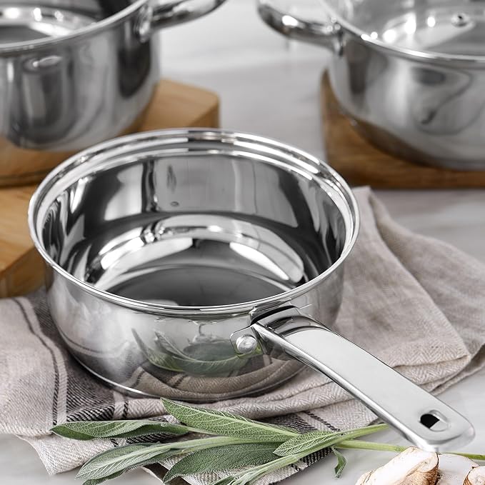 Kitchen Battery 7 Pieces SAN IGNACIO Faro Stainless Steel with pan Set (18/22/26 cm) SAN IGNACIO Jolie in Forged Aluminum