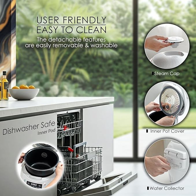 MAGiC COM multi-Functional Digital Rice Cooker 10 Cup Uncooked (20 Cup Cooked) 15-in-1 Programmable Electric Rice &amp Grain Cooker with Auto Clean Non-Stick Pot Steamer Basket 24H Delay Timer a