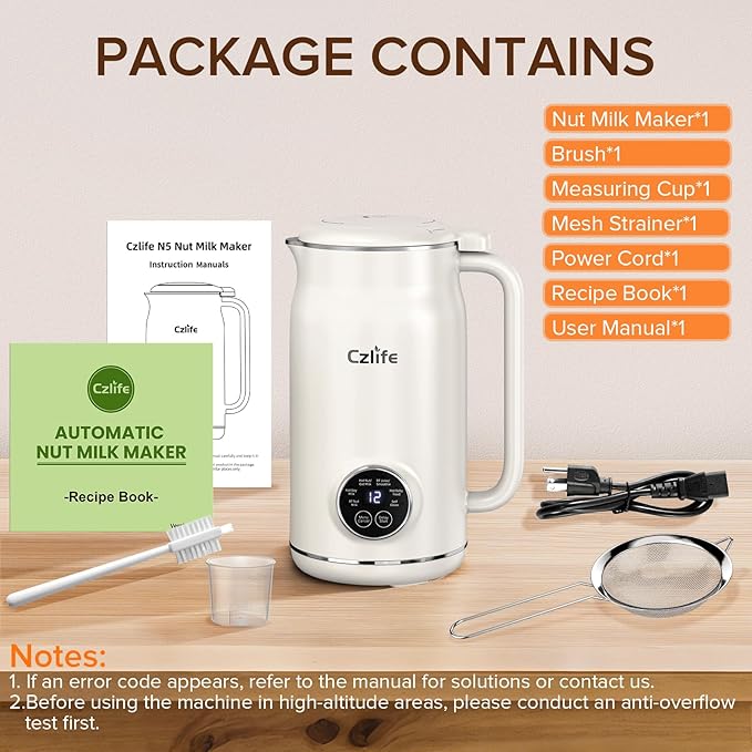 10 in 1 Nut Milk Maker Blender 20oz (600ml) Homemade Nut Milk Maker Machine Almond Soy Oat Juice Milkshake Smoothies Baby Food Plant Based Milks with Delay Start Keep Warm Selfclean