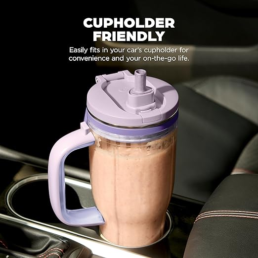 Ninja Blendboss™ | Personal Blender for Smoothies &amp Frozen Drinks | 26oz Travel Tumbler with LeakProof Lid Chug Spout &amp Detachable Straw | Auto-iQ Technology | Lavender Lemonade | DB351PR
