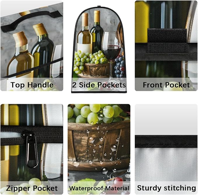 cfpolar Kitchen Aid Mixer Cover Compatible with 6-8 Quarts Fruit Grape Wine Pattern Stand Mixer Cover Kitchen Aid Mixers Accessories Appliance Organizer Bag Dust Covers with Zipper Pocket