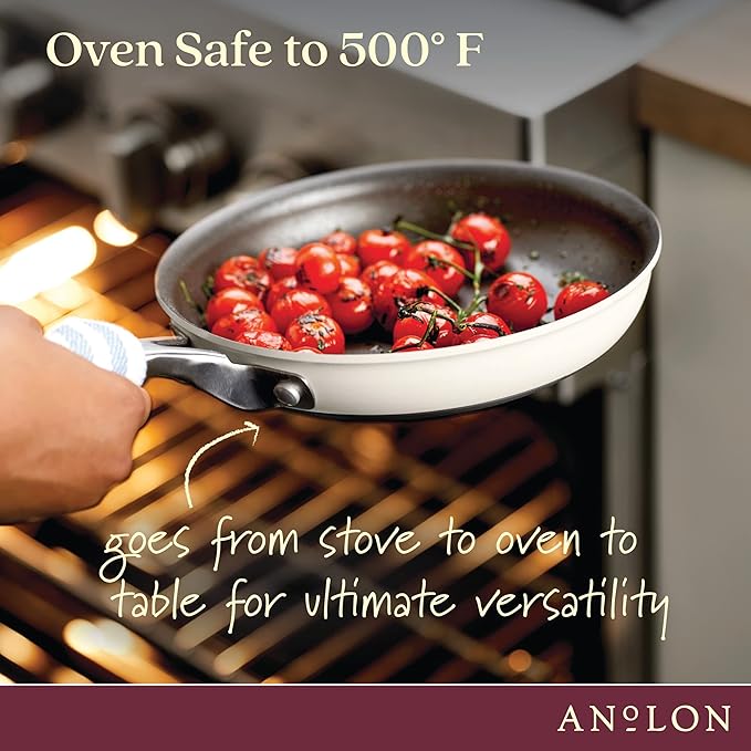Anolon Achieve Hard Anodized Nonstick Frying Pan/Skillet 10 Inch Cream
