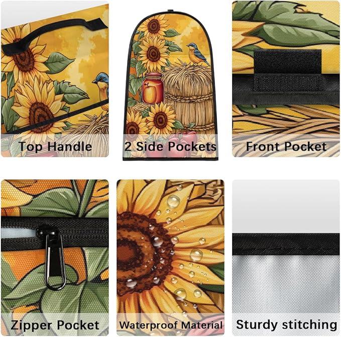 cfpolar Kitchen Aid Mixer Cover Compatible with 6-8 Quarts Sunflower Apples Bird Fall Stand Mixer Cover Kitchen Aid Mixers Accessories Appliance Organizer Bag Dust Covers with Zipper Pocket