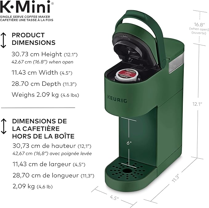 Keurig K-Mini Single Serve K-Cup Pod Coffee Maker Featuring An Ultra-sleek Design Evergreen
