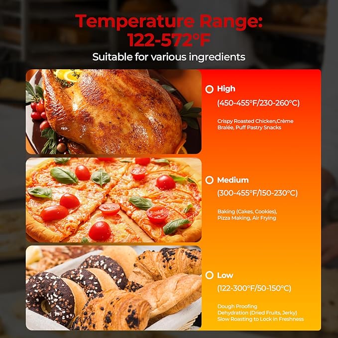 FOHERE Commercial Convection Oven - 50 Qt Large Capacity Electric Oven for Restaurant/Cafe/Food Industry Black