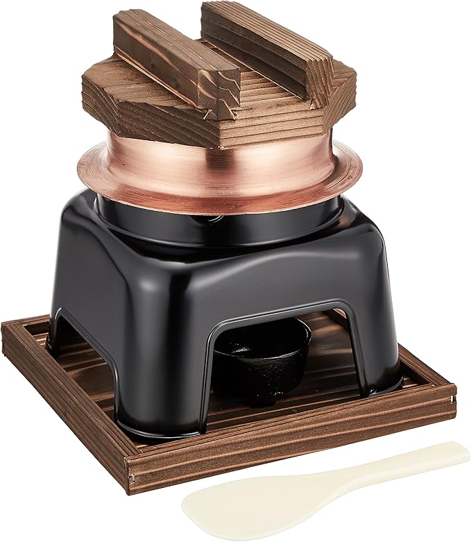 Endoshoji TKG QKM7201 Tabletop Rice Pot Copper Pot Set 1 Cooking High Thermal Conductivity Due to the Properties of Copper Fast and Delicious Cooking Width x Depth x Depth 7.7 x 8.5 inches (195 x