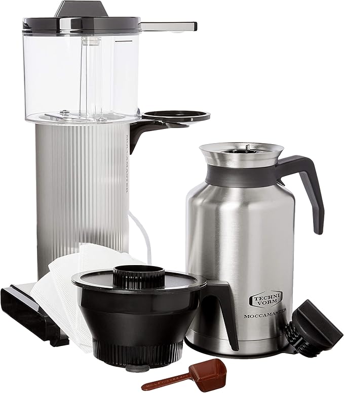 Technivorm Moccamaster 39340 CDT Grand Coffee Maker 60 Ounce Silver Moccamaster White Paper Filters 100 Count (Pack of 1)