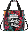 Gothic Sugar Skull Coffee Maker Carring Bag Large Insulated Storage Organizer Case Tote Bags with Shoulder Strap for Travel Work Picnic