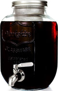 Willow &amp Everett Cold Brew Coffee &amp Iced-Tea Maker Pitcher 1 Gal Glass Dispenser w/Metal Spigot &amp Mesh Filter Iced Coffee &amp Sun Tea Brewing System