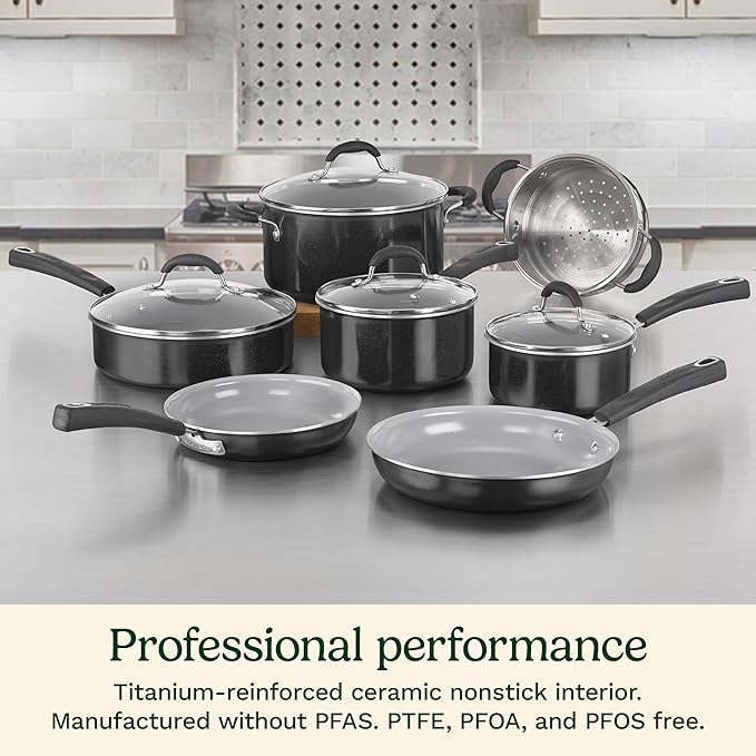 Cuisinart 11-Piece Nonstick Cookware Set Ceramica XT Black 54C-11BK