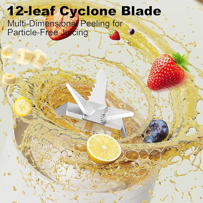 Portable Blender - 3inch Juice Mixer Cup for Drinks Cordless Drink Maker with Rechargeable Battery Leak-Proof Lid Personal Smoothies Fruit Juice Food Blending and Travel