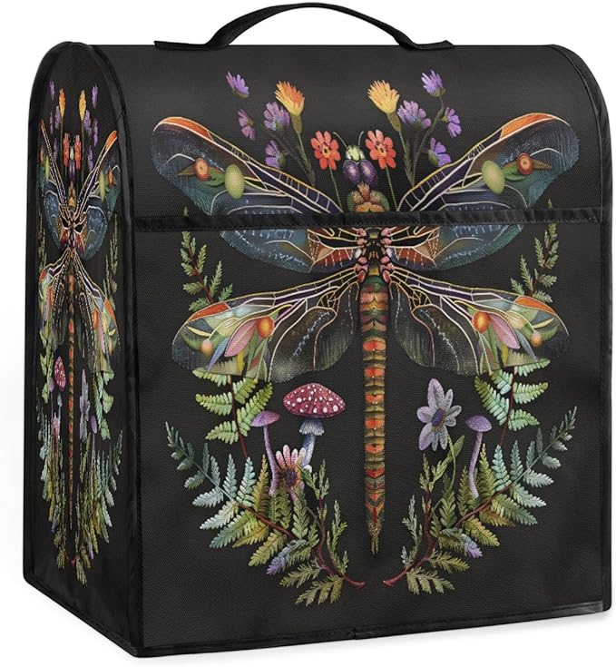 cfpolar Kitchen Aid Mixer Cover Compatible with 6-8 Quarts Animal Dragonfly Flower Stand Mixer Cover Kitchen Aid Mixers Accessories Appliance Organizer Bag Dust Covers with Zipper Pocket