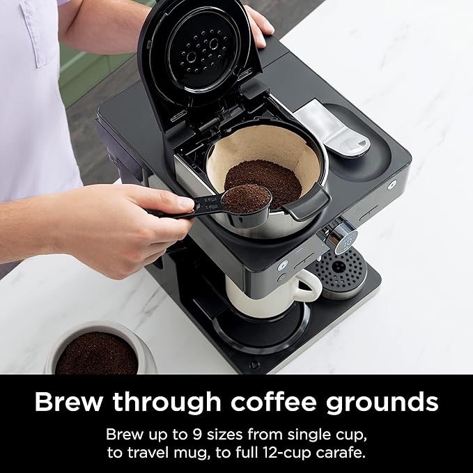 Ninja Espresso &amp Coffee Maker &amp Barista System 3 Espresso Brew Styles Single-Serve Coffee &amp Nespresso Capsule Compatible Built-in Frother Espresso Cappuccino &amp Latte Maker Black