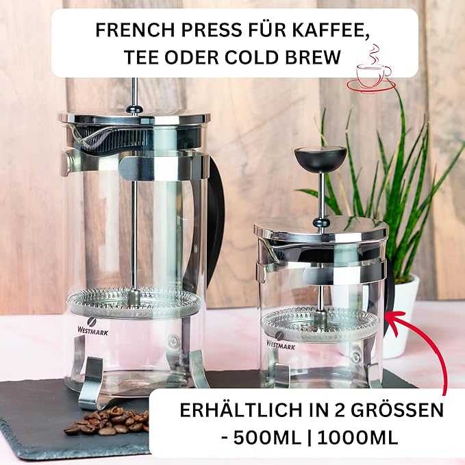 Westmark French Press Coffee Maker 500 ml Brasilia BPA-free Stainless steal 24702260