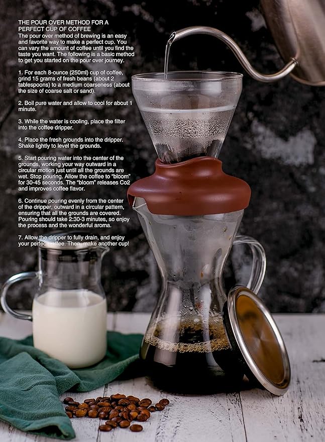 Deluxe Cold Brew Coffee Maker with Removable Stainless Steel Filter (Hot/Cold Coffee Brew 14oz)