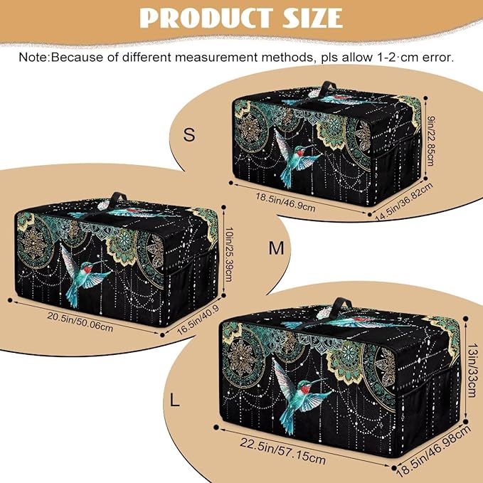 Toaster Oven Cover with Side Pockets Fits Most Kitchen Countertop Appliances Dustproof Toaster Oven Covers for Family Kitchen Essential Hummingbird Floral
