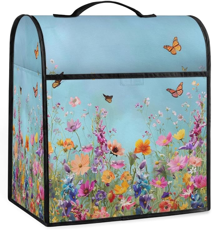 cfpolar Kitchen Aid Mixer Cover Compatible with 6-8 Quarts Flower Animal Butterfly Stand Mixer Cover Kitchen Aid Mixers Accessories Appliance Organizer Bag Dust Covers with Zipper Pocket
