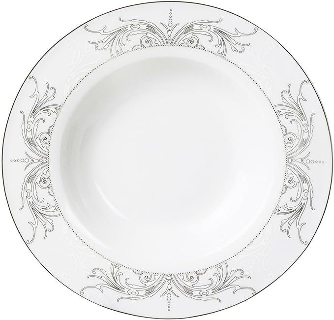57Piece Silver Border Porcelain Dinnerware Set-Service For 8-Olympia-Mix &amp Match