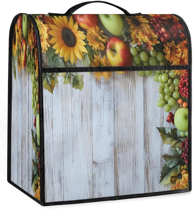 cfpolar Kitchen Aid Mixer Cover Compatible with 6-8 Quarts Sunflower Grapes Apples Stand Mixer Cover Kitchen Aid Mixers Accessories Appliance Organizer Bag Dust Covers with Zipper Pocket
