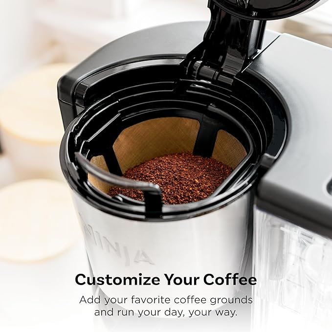 Ninja Fresh Brew™ Drip Coffee Maker | Programmable 14Cup Glass Carafe Brew Classic &amp Rich 70oz Removable Water Reservoir | Small Batch Delay Brew Adjustable Warming Plate | Stainless Steel | C