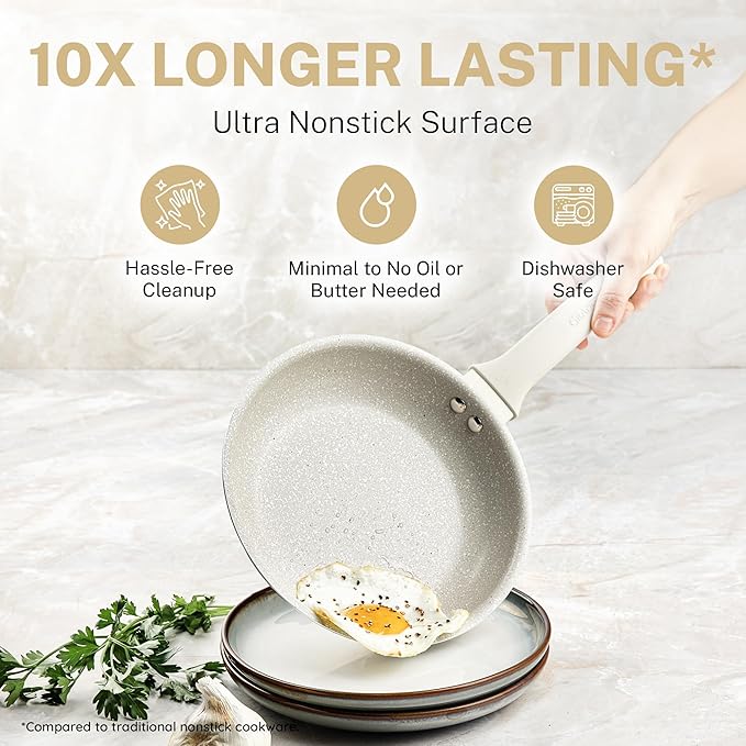 Granitestone 20 Pc Pots and Pans Set Non Stick Cookware Set with Steamer Cooking Utensils and Pad Protectors Stay Cool Handles Oven and Dishwasher Safe