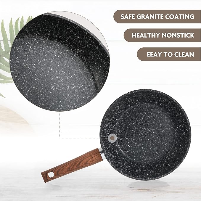 MAISON ARTS Kitchen Cookware Sets Nonstick 12 Piece Pots and Pans Set Non Stick Granite Coated Cooking for Induction Oven Stovetop