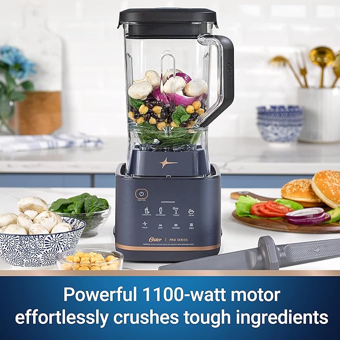 Oster Pro Series Blender with XL 9-Cup Tritan Jar and Tamper Tool Dark Blue