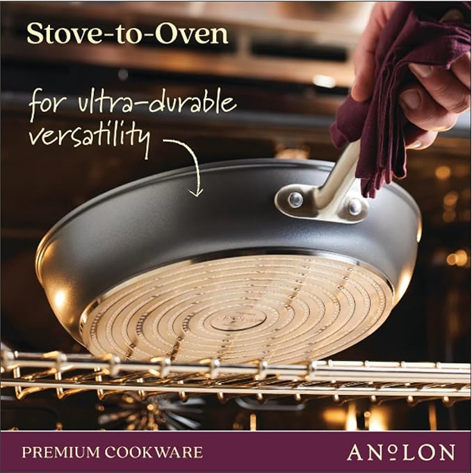 Anolon Accolade Forged Hard Anodized Nonstick Frying Pans/Skillet Set 10 Inch and 12 Inch - Moonstone Gray