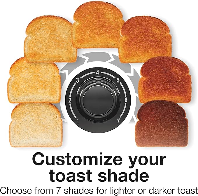Proctor Silex 4 Slice Toaster with Extra Wide Slots for Bagels Cool-Touch Walls Shade Selector With 7 Browning Levels Toast Boost Auto Shut-off and Cancel Button Black (24215PS)