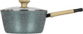 3 Quart Granite Nonstick Saucepan Cookware Set (Induction Compatible) (Forest Green)