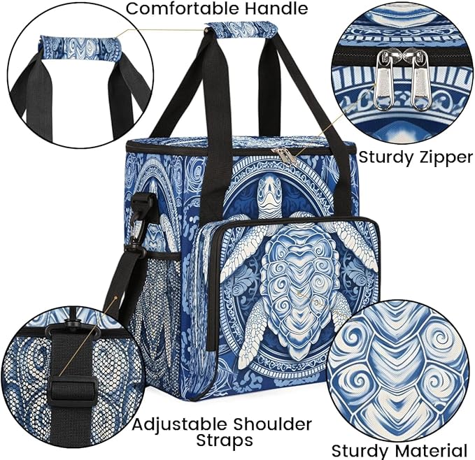 Sea Turtle Vinatge Coffee Maker Travel Bag for K-Mini or K-Mini Plus Single Serve Coffee Brewer Portable Storage Tote Case for Tarvel