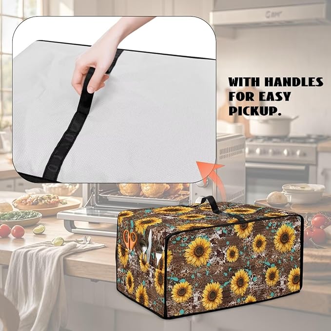 Convection Toaster Oven Cover with Storage Pockets Fits Machines Up to 18.5x14.5x9 Convection Toaster Oven Covers for Family Kitchen Essential Leopard print