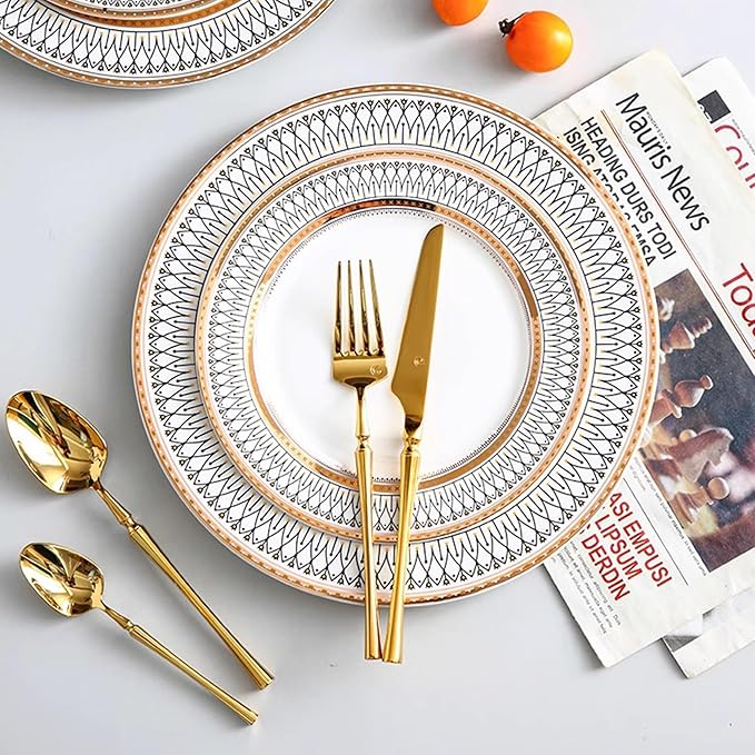 bone china dinnerware set tableware round dinner plates dishes set 10-piece dinnerware sets for 2 teacups and saucers sets for kitchen gift for wedding housewarming mother and wife dishwasher safe