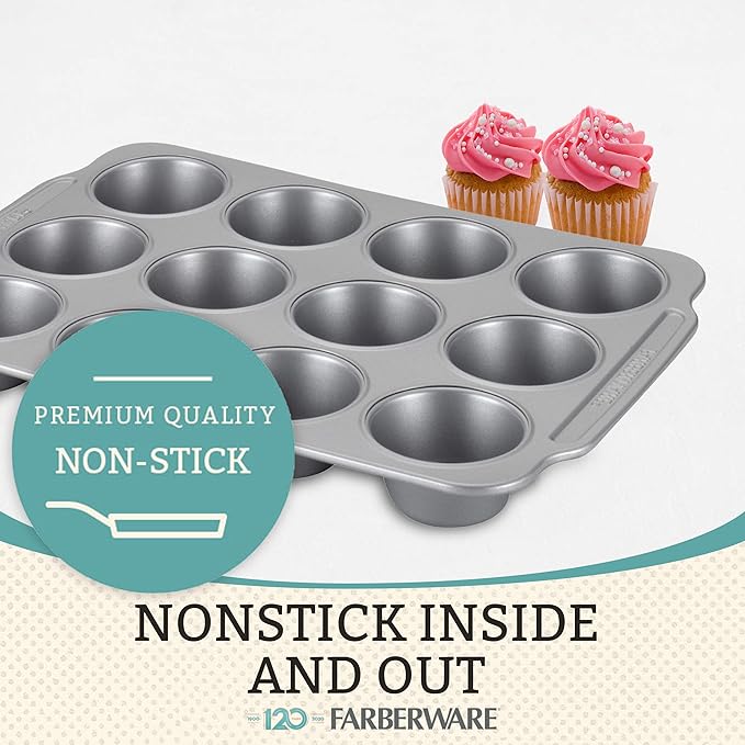 Farberware 15-Piece Stainless Steel Cookware Set + 10-Piece Nonstick Bakeware Set